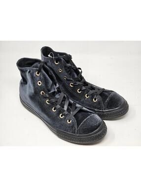 Converse Junior Chuck Taylor All Star Hi Velvet 660348F Black/Gold Sz 5